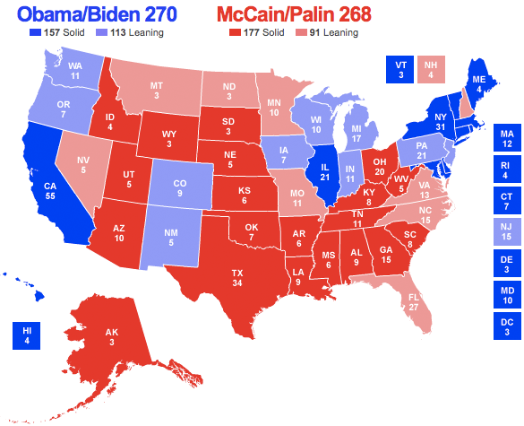 Faux electoral college map