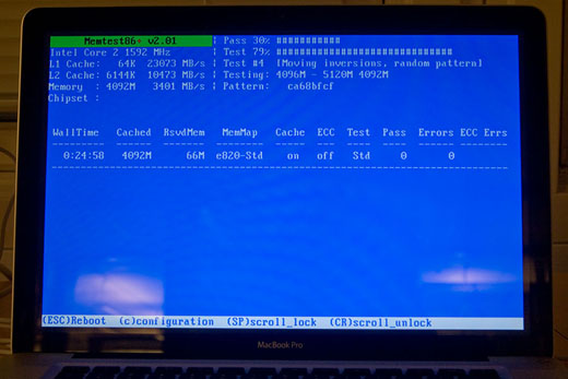 Memtest chugging away.