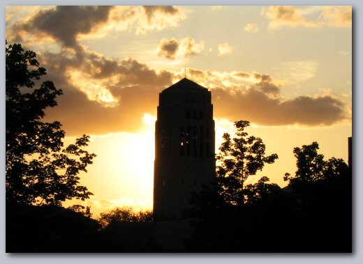 Haloed clock tower