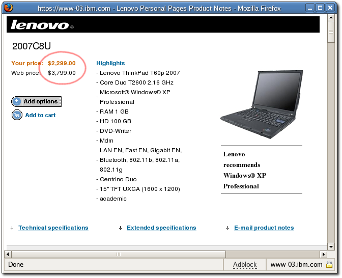 T60P Academic Pricing